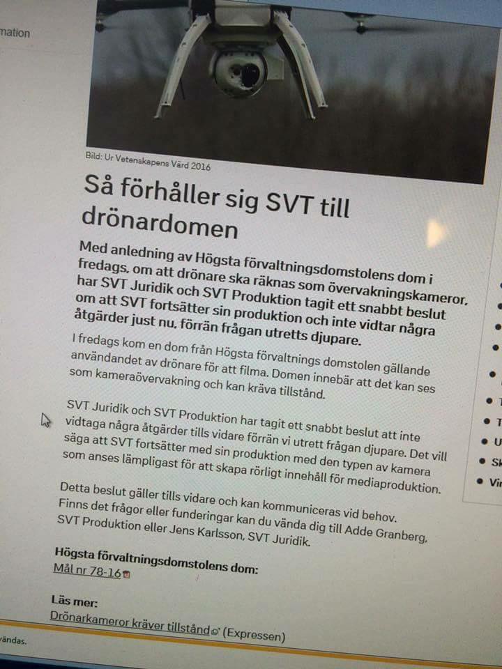 UAV användning efter domen i HFR